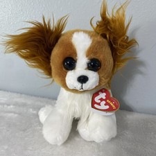 Ty Beanie Baby - BARKS the Papillon Dog 6" NEW Plush Stuffed Animal Toy 