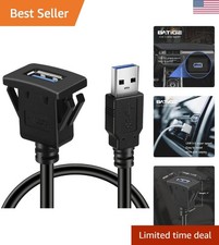 Square Single Port USB 3.0 Panel Flush Mount Extension Cable with Buckle for ...