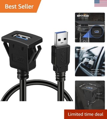 Square Single Port USB 3.0 Panel Flush Mount Extension Cable with Buckle for ...