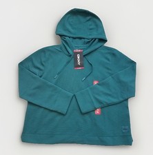 DKNY tech waffle hoodie women's XL pullover performance green fabric