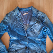Please Damen Jeansblazer blau Denim Langarm K...