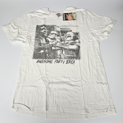Star Wars T-shirt Awesome Party Bro! Sugar Cream White Mens SZ L Junk Food NEW