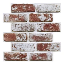 3D Faux Brick Wall Panels Peel and Stick,10 Pcs of 12"X12",Small Size Self Ad...