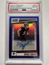 2022 Chronicles Drake London /35 Auto PSA 10 Score Blue Artist Proof #SP-379 RC