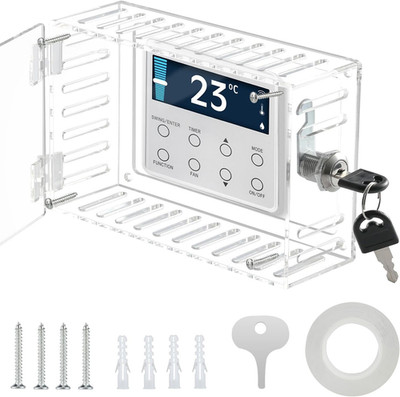 Universal Thermostat Lock Box with Key Clear Large Thermostat Cover Guard Wall
