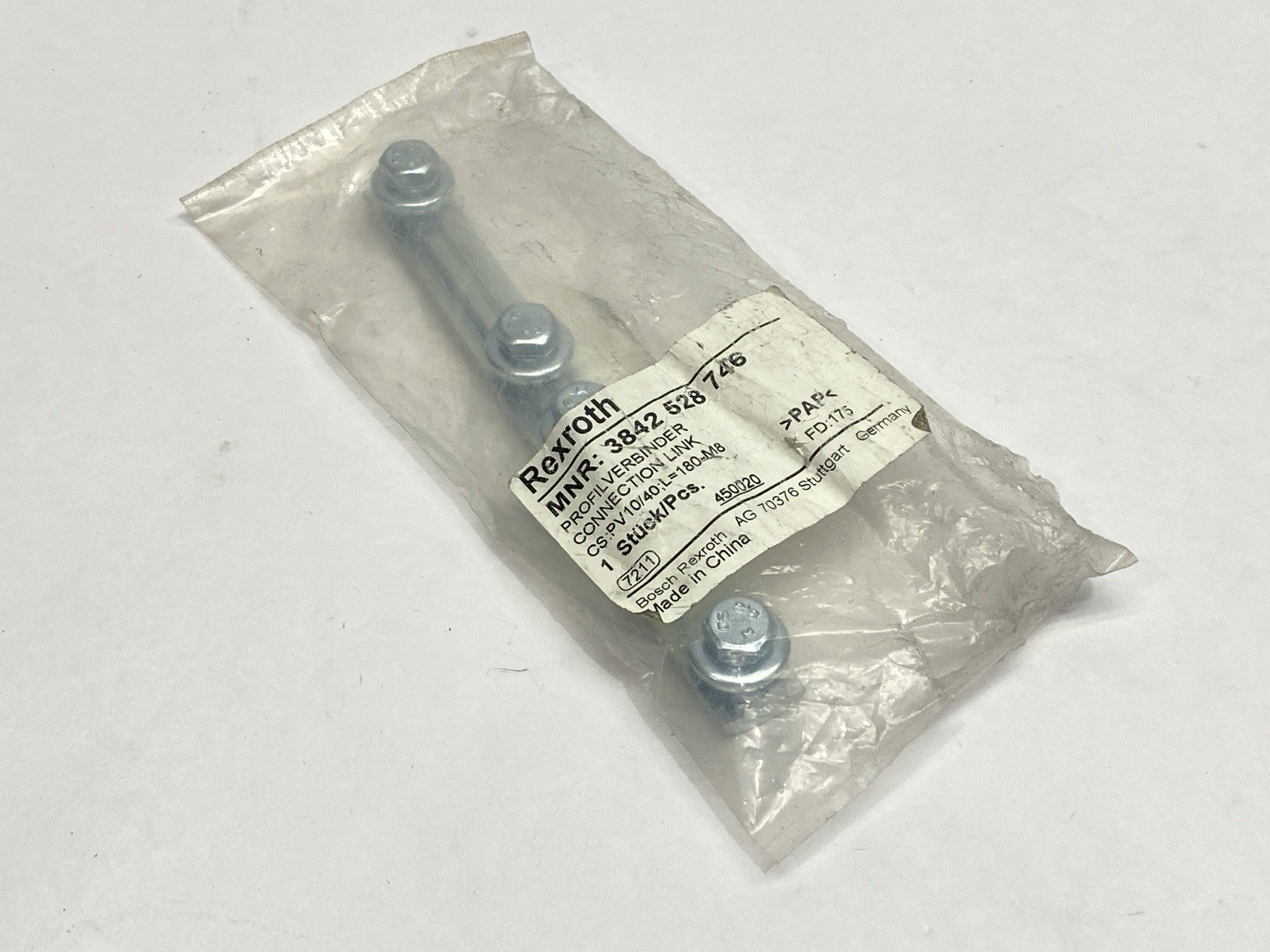 Bosch Rexroth 3842528746 Connection Link PV10/40 L=180-M8