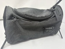 Swiss Gear Toiletry Bag Gray / Black Shaving Kit Travel Case w/zip compartments