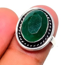 Green Onyx Gemstone 925 Sterling Silver Jewelry All Size Ring For Gift