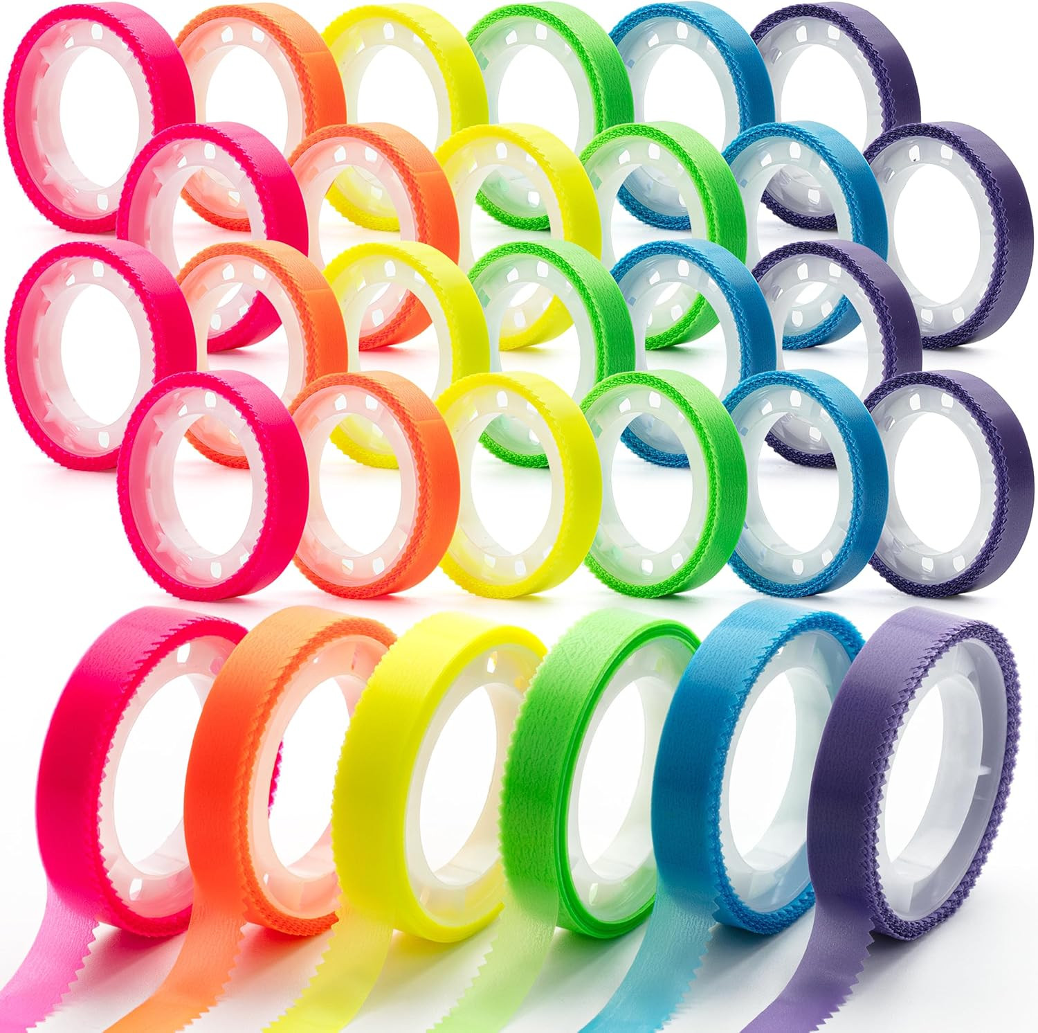 Tape Removable, 24 Rolls, 0.31" X 16.5 Ft, 6 Different Vibra
