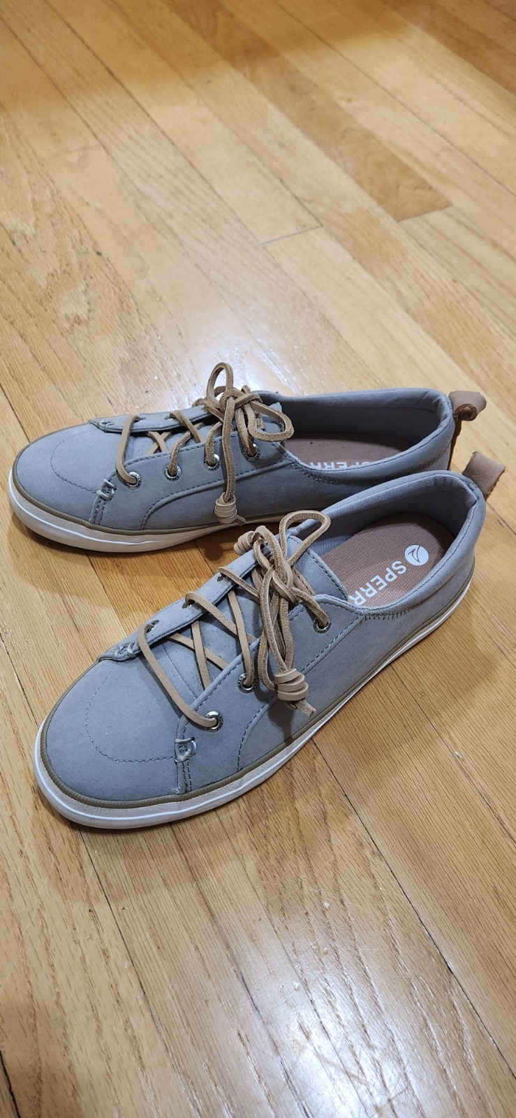 New! Sperry Women's Crest Vibe Sneaker, Gray,  Size 6.5
