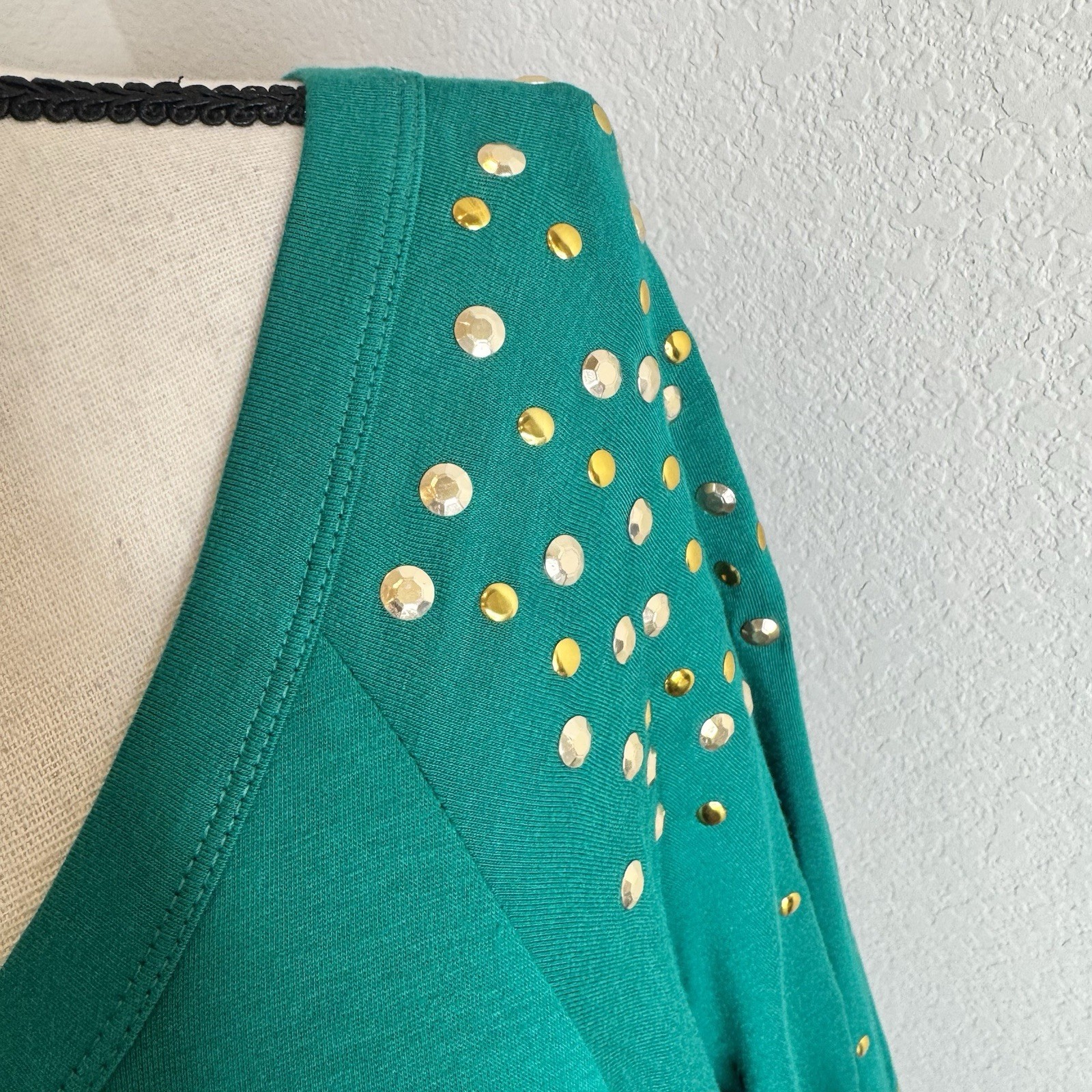 Grace Elements Small Gold Silver Studded Ruched 3… - image 5