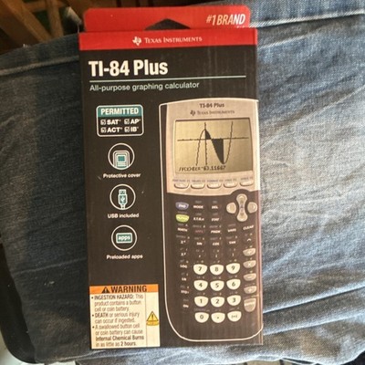 Texas Instruments TI-84 Plus Graphing Calculator USB LCD Preloaded Apps Cover