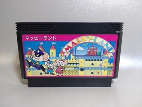 Famicom Mappy Land W/Box Instruction FC Cartridge Tested Japanese Retro Game