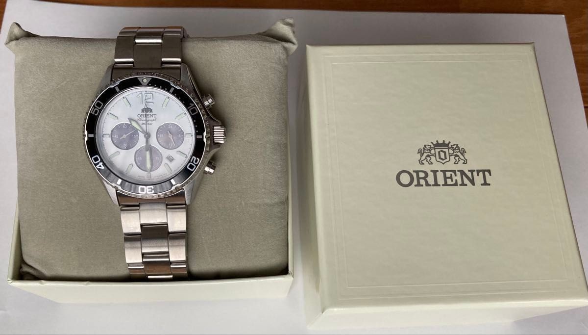 Orient Mako Chronograph Solar RN-TX0203S Sports Watch Like New