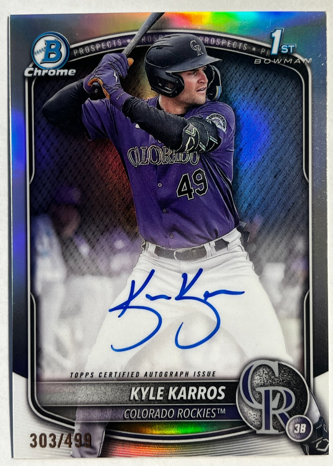 🔥2025 Bowman Chrome Prospect Autograph Refractor /499 #CPA-KK Kyle Karros🔥