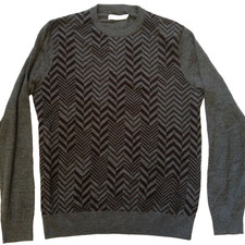 BEN SHERMAN MEN'S GRAY PULLOVER SWEATER WOOL BLEND LARGE