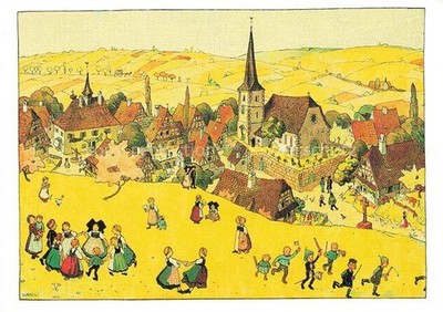 Hansi Waltz J J artist card Alsace Alsace entants joyeux de leur village