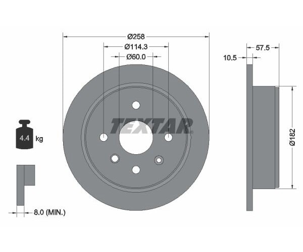 Textar Disque De Frein 92163000 Chevrolet;Daewoo - Image 2