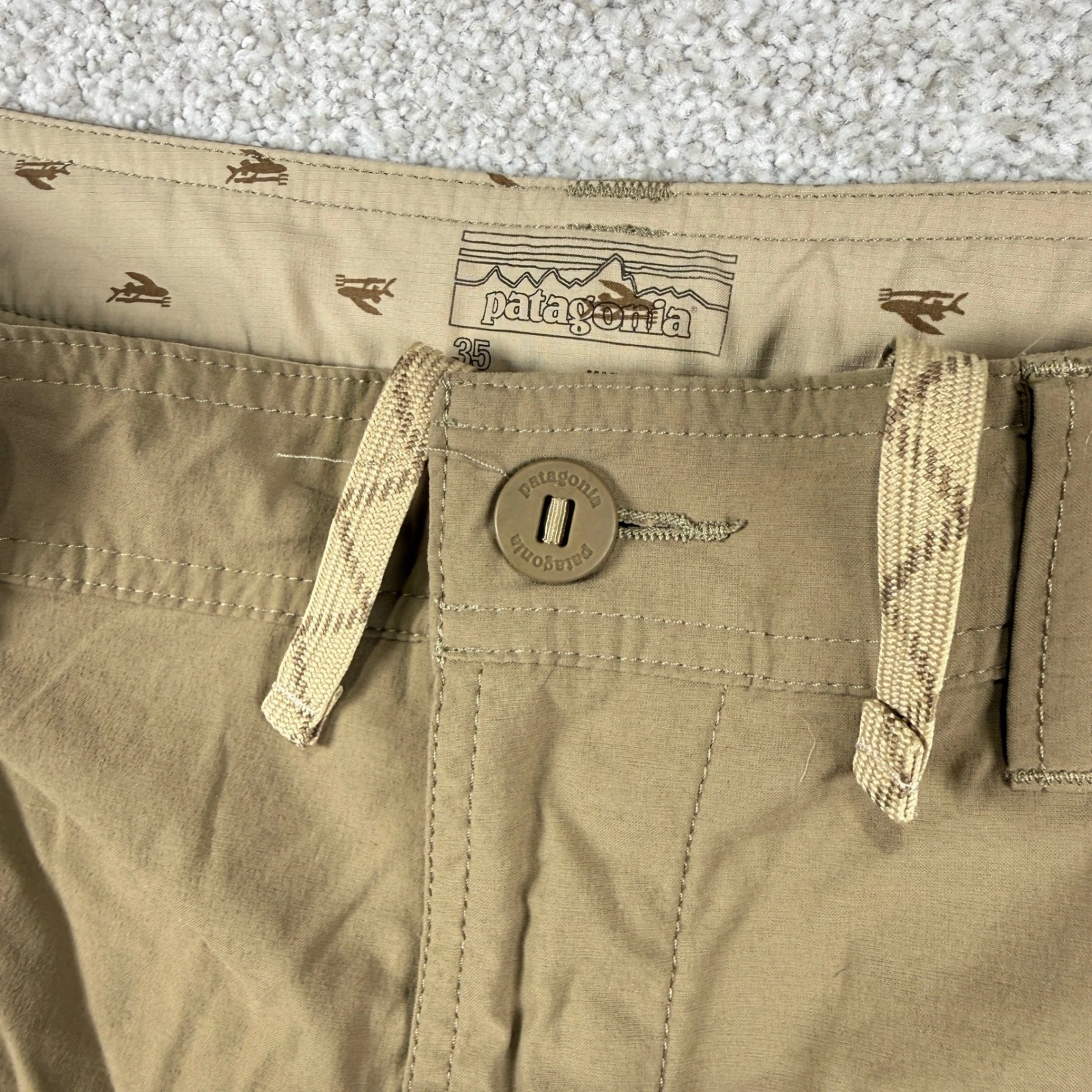 Patagonia Quandary Shorts Mens 35 Tan Brown Hiking Outdoor Nylon