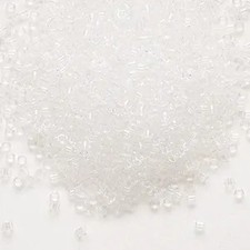 Miyuki Delica Translucent White Lined 11/0 Seed Beads , 2 Grams