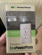 LED Night Light Duplex Electrical Receptacle Outlet Cover New!