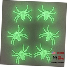 6Pcs Glow in The Dark Large Spiders Halloween Giant Spider Decorations Fake