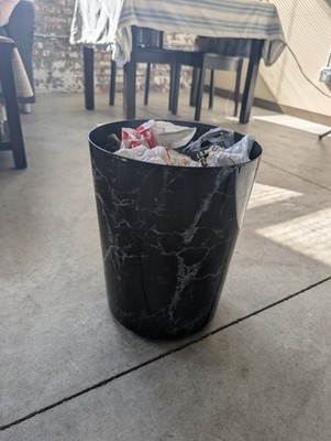 simplehuman Kitchen Trash Can - Black Marble