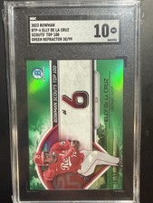2023 Bowman Elly De La Cruz BTP-6 Green Refractor /99 SGC 10 Reds Rookie