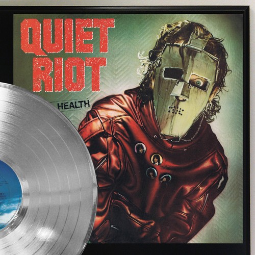 Quiet Riot - Pantalla de placa de registro LP plateada de salud metálica - Imagen 2 de 3