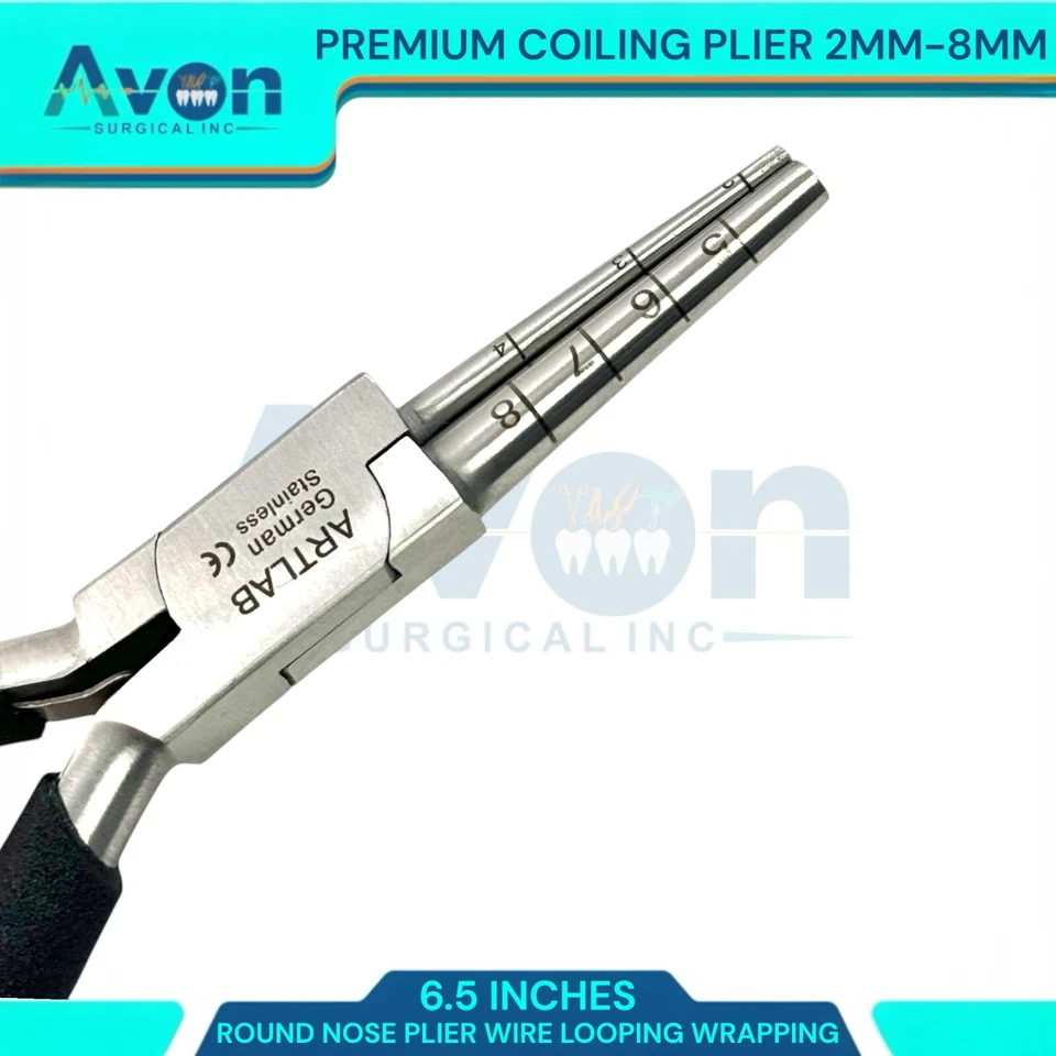 Alicates enrollables de 6,5 pulgadas de 2 mm a 8 mm, envoltura de bucle, bucle de alambre, fabricación de joyas Foto 4 de 4