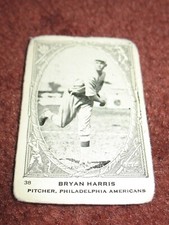 1922 NEILSON'S CHOCOLATE V61 -1 ~#38 Bryan Harris ~Philadelphia Athletics