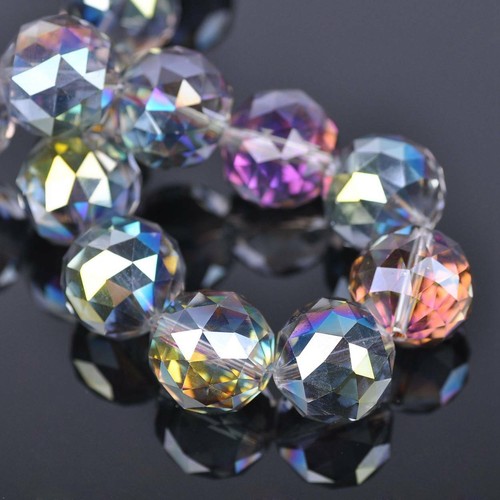 Bola de vidrio facetado redondo grande de 20 mm cuentas sueltas para fabricación de joyas - Imagen 2 de 13