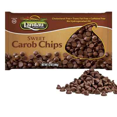 Landau Carob Chips, Delicious Chocolate Alternative, 12 oz ''Expire 3/2026''