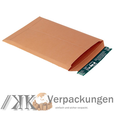 2000 Versandtaschen aus Vollpappe DIN A4+ 350x248x-32 mm Karton-Versandtasche