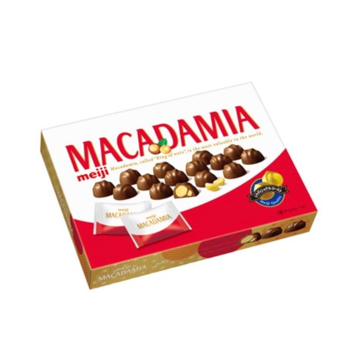 Caja grande de chocolate de macadamia Meiji envuelto individualmente regalo r...