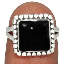 Black Onyx 925 Sterling Silver Ring - Size 7