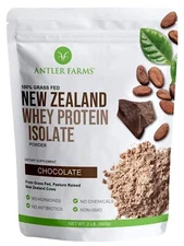 Antler Farms - 100% Grass Fed New Zealand Whey Protein Isolate Chocolate Flav...