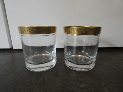 15737/ Theresienthal Concorde Mintonborde 2 Whiskygläser Tumbler Höhe ca. 9,0 cm