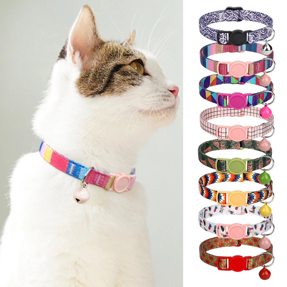 Adjustable Breakaway Kitten Cat Collar with Bell Quick Release for Pet  Puppy Dog | eBay