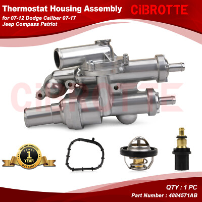 Aluminum Thermostat Housing Assembly for 07-12 Dodge Caliber 07-17 Jeep Compass