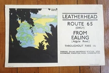 1926 Leatherhead London Transport Tram Bus Panel Poster by Gregory Brown