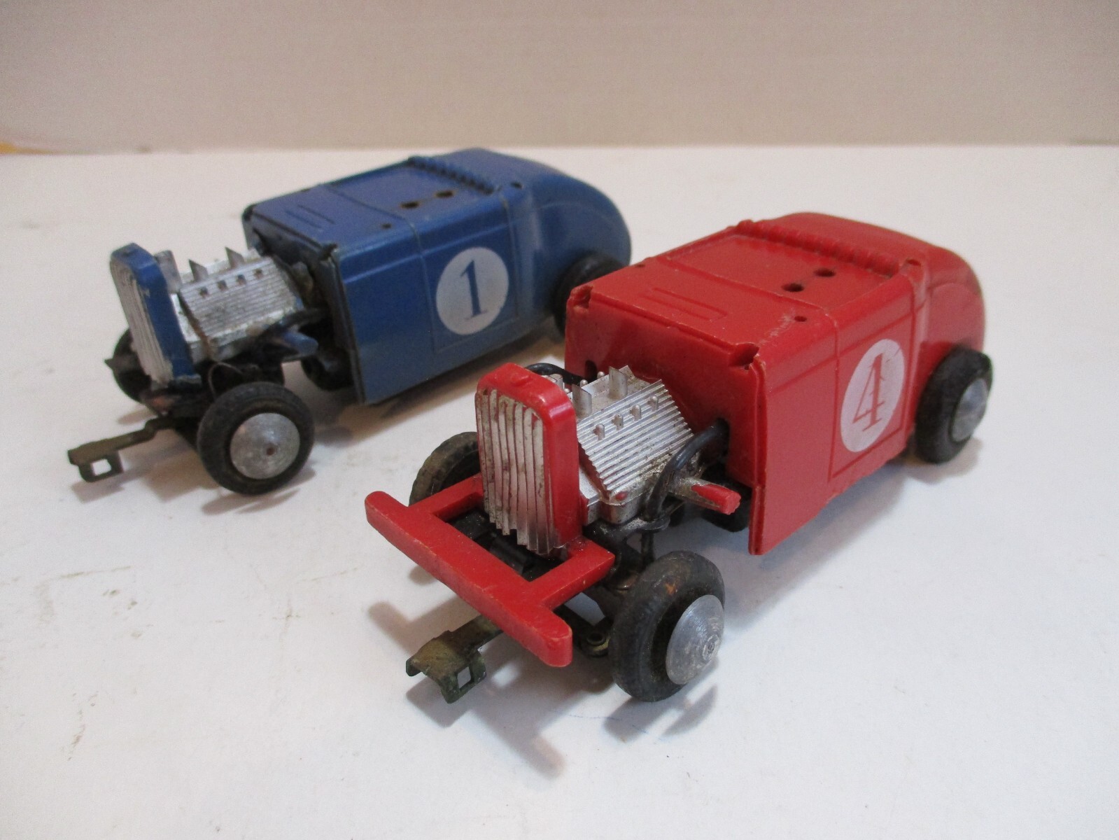 A.C. Gilbert Vintage Slot Cars Flathead Ford Racers Lot of 2 For Parts or Repair