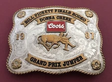 Black History Equestrian Donna Cheek 1987 Bill Pickett Rodeo Trophy Belt Buckle