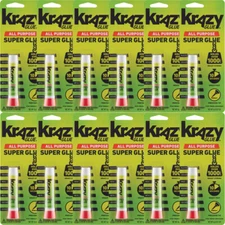 12 Pack Krazy Glue Instant Strong All Purpose Fast Drying Super Glue .07 oz Tube