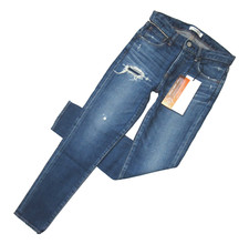 NWT Moussy Vintage Swillburg Skinny in Dark Blue Distressed Stretch Jeans 25