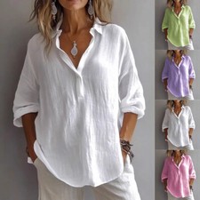 Womens 3/4 Sleeve Casual Blouse Tops Ladies Summer Solid Pullover Tee Shirts