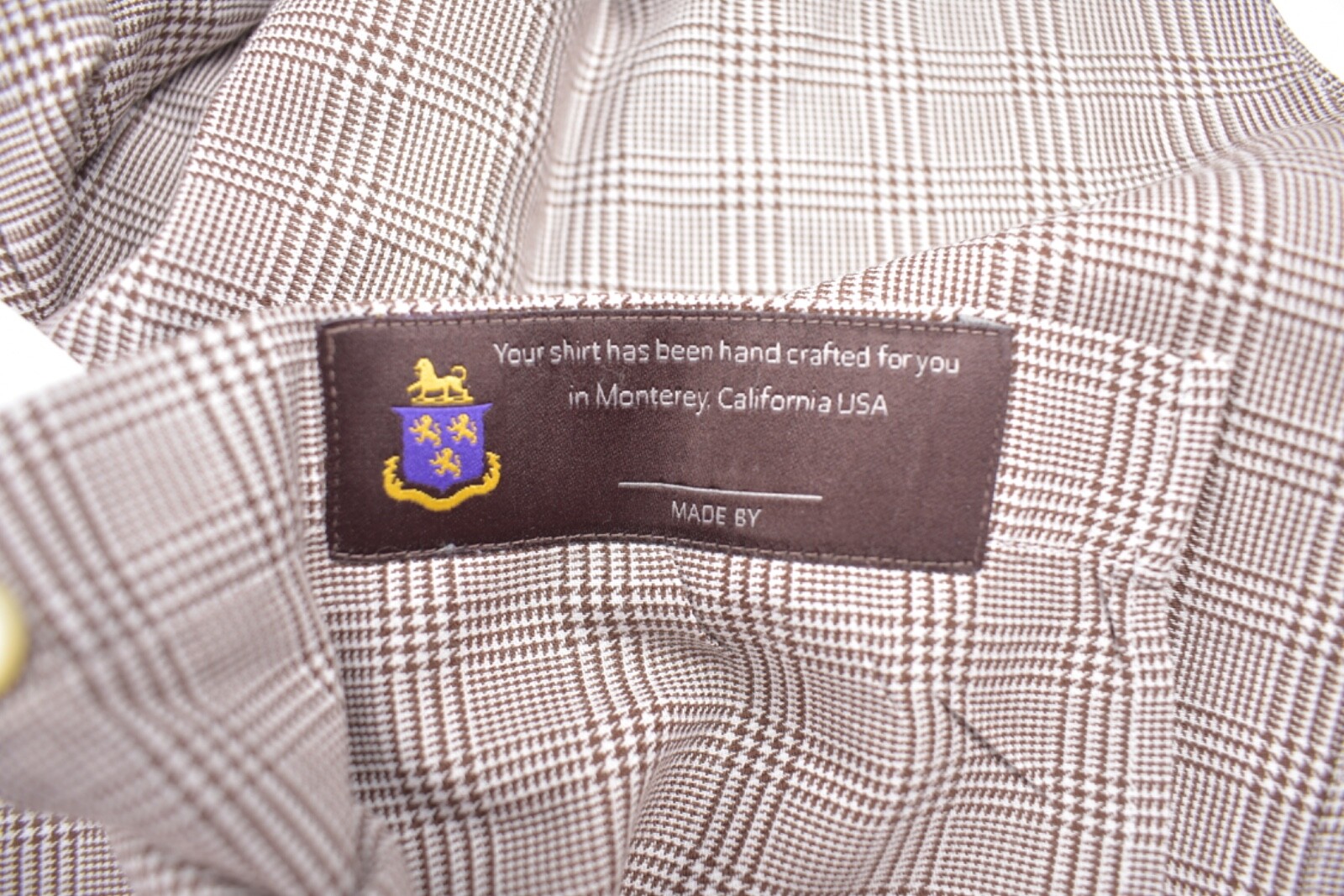 Robert Talbott Brown/White Plaid Spread Collar Co… - image 5