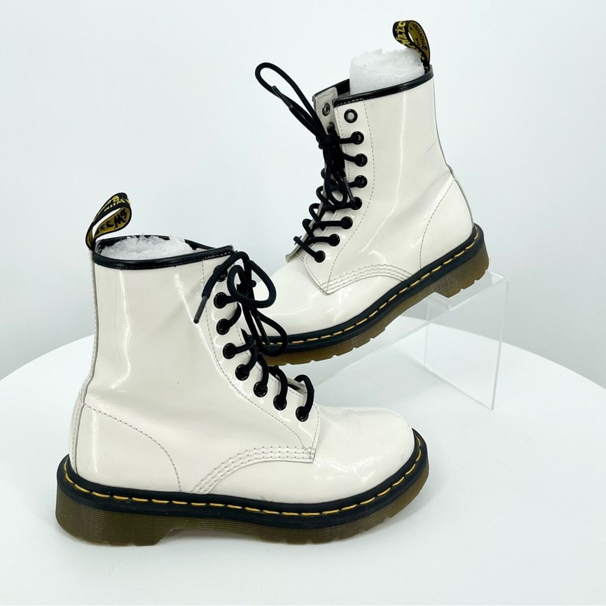 Patent Leather Used Doc Martens Size 11 Martens 1460 White Women's