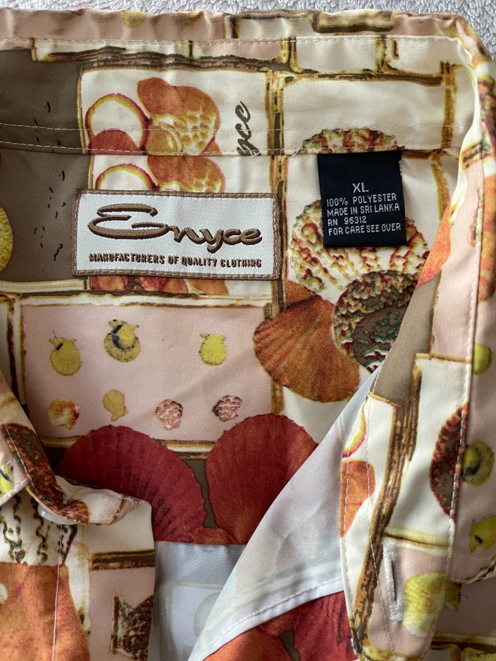 Vintage Enyce Hawaiian XL Short Sleeve Button Down Shirt Shells Tropical Ocean - Image 3 of 4