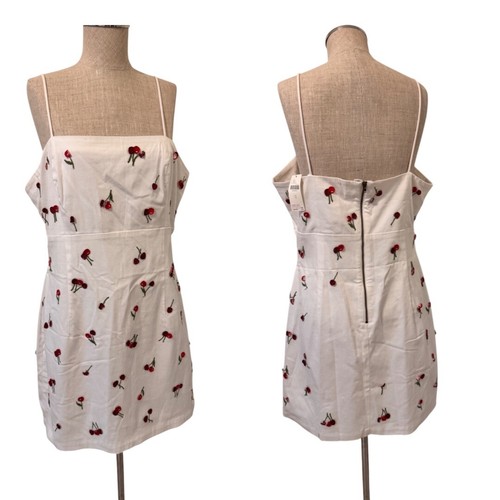NWT Anthropologie Maeve The Brynne 3D Cherry Spaghetti Strap Dress Size 12 - Picture 2 of 11